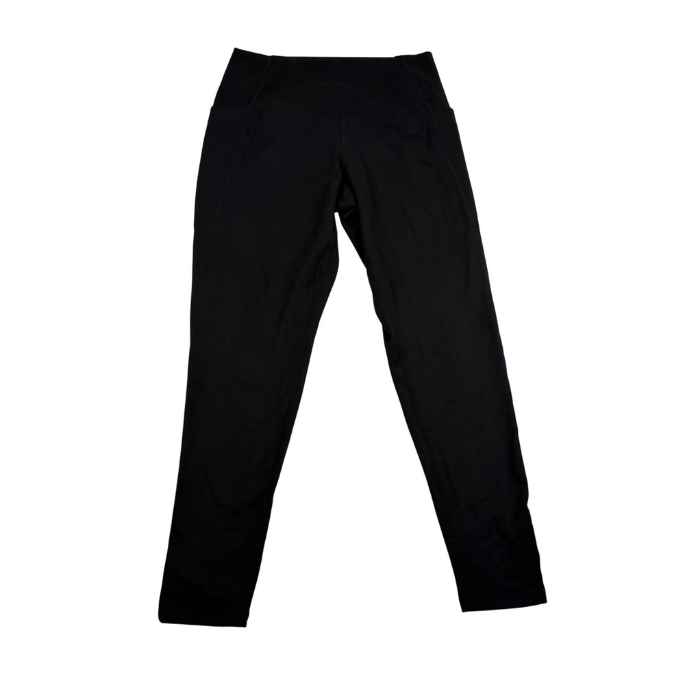Danskin Womens Black High Waisted Activewear Leggings with Pockets Size L